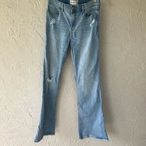 Abercrombie Kids Light Blue High-Rise Flare Jeans